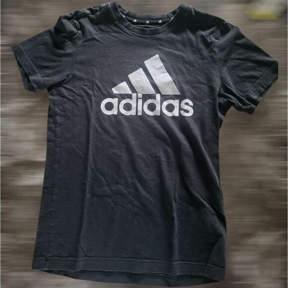 Kids Adidas Black Tee with White Logo 13-14 Yr - Picture 4 of 6